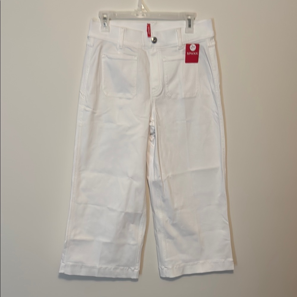 SPANX White Wide Leg Cropped Pants